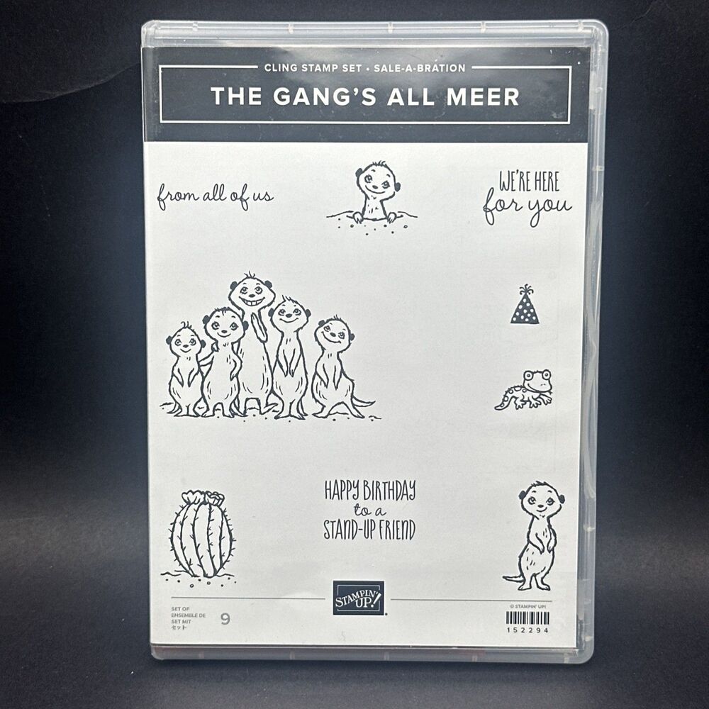 Stampin Up 152294 The Gangs All Meer Rubber Cling Stamp 9 pc Animal Party